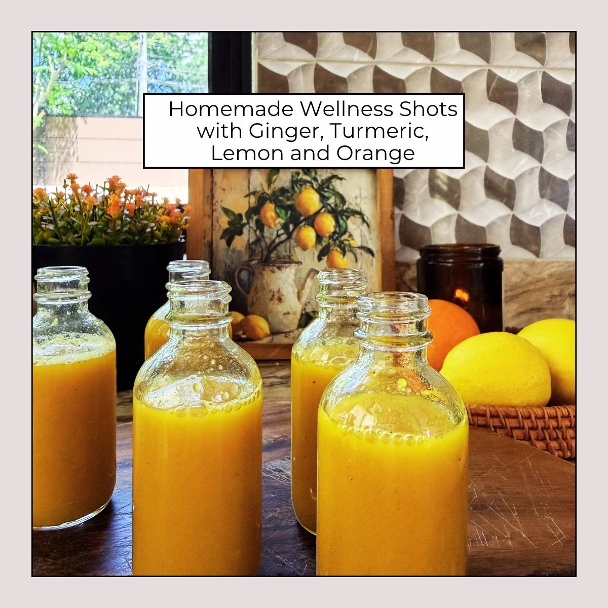 Homemade Wellness Shots in small bottles