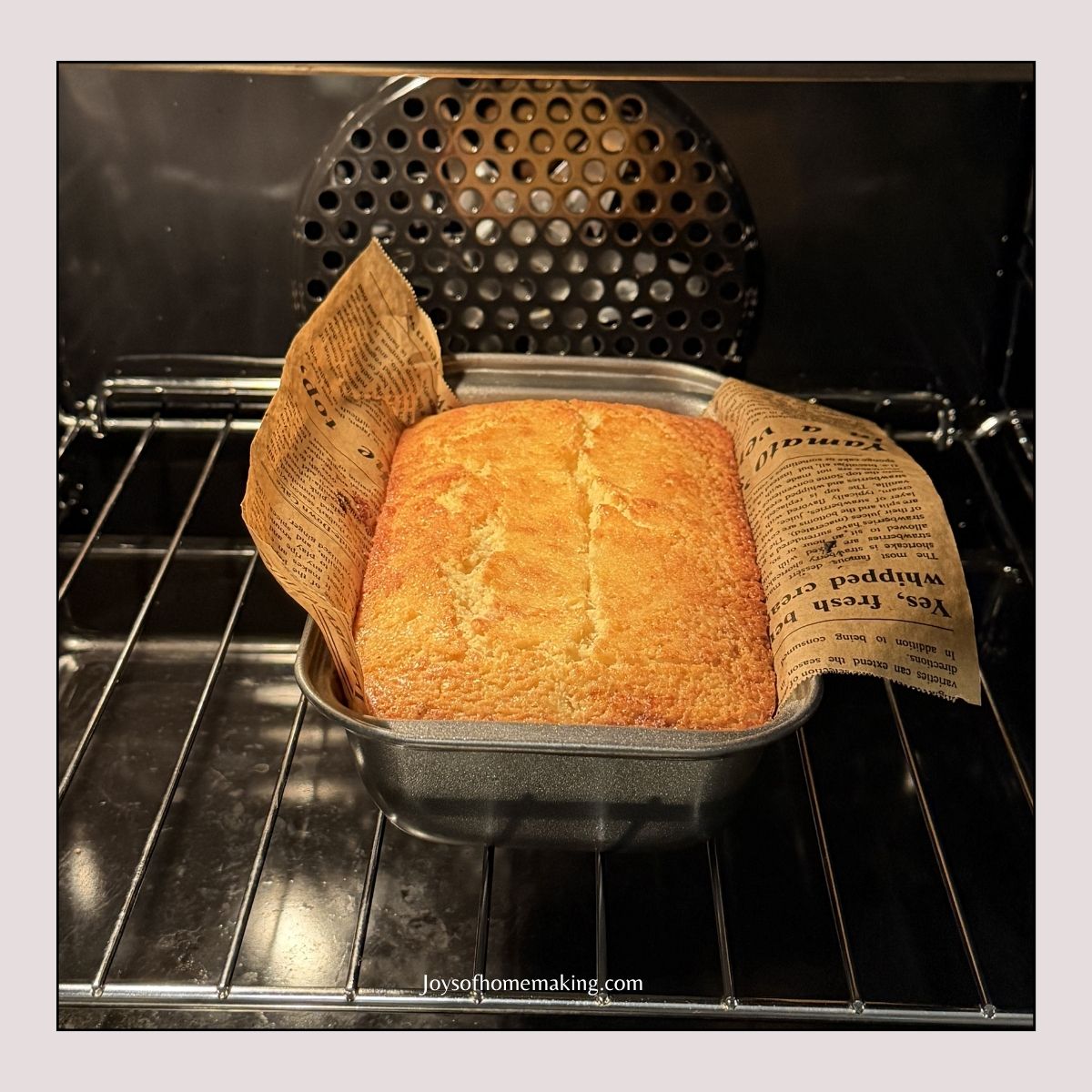 lemon cake in the oven
