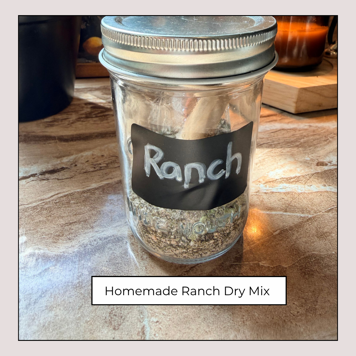 Ranch seasoning in a mason jar