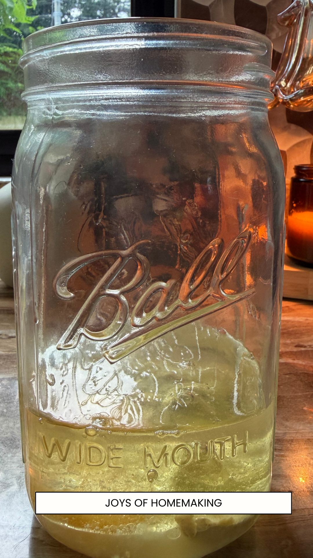 homemade mayonnaise ingredients in a wide-mouthed mason jar before blending