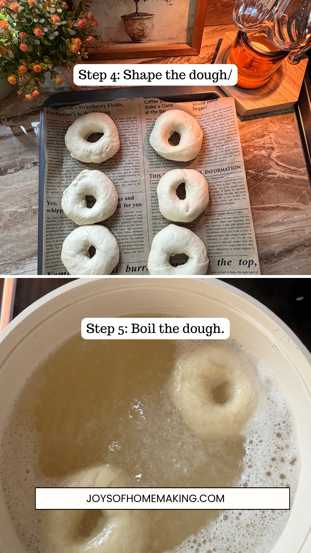 Step 4: Shape the dough
Step 5: Boil the dough.