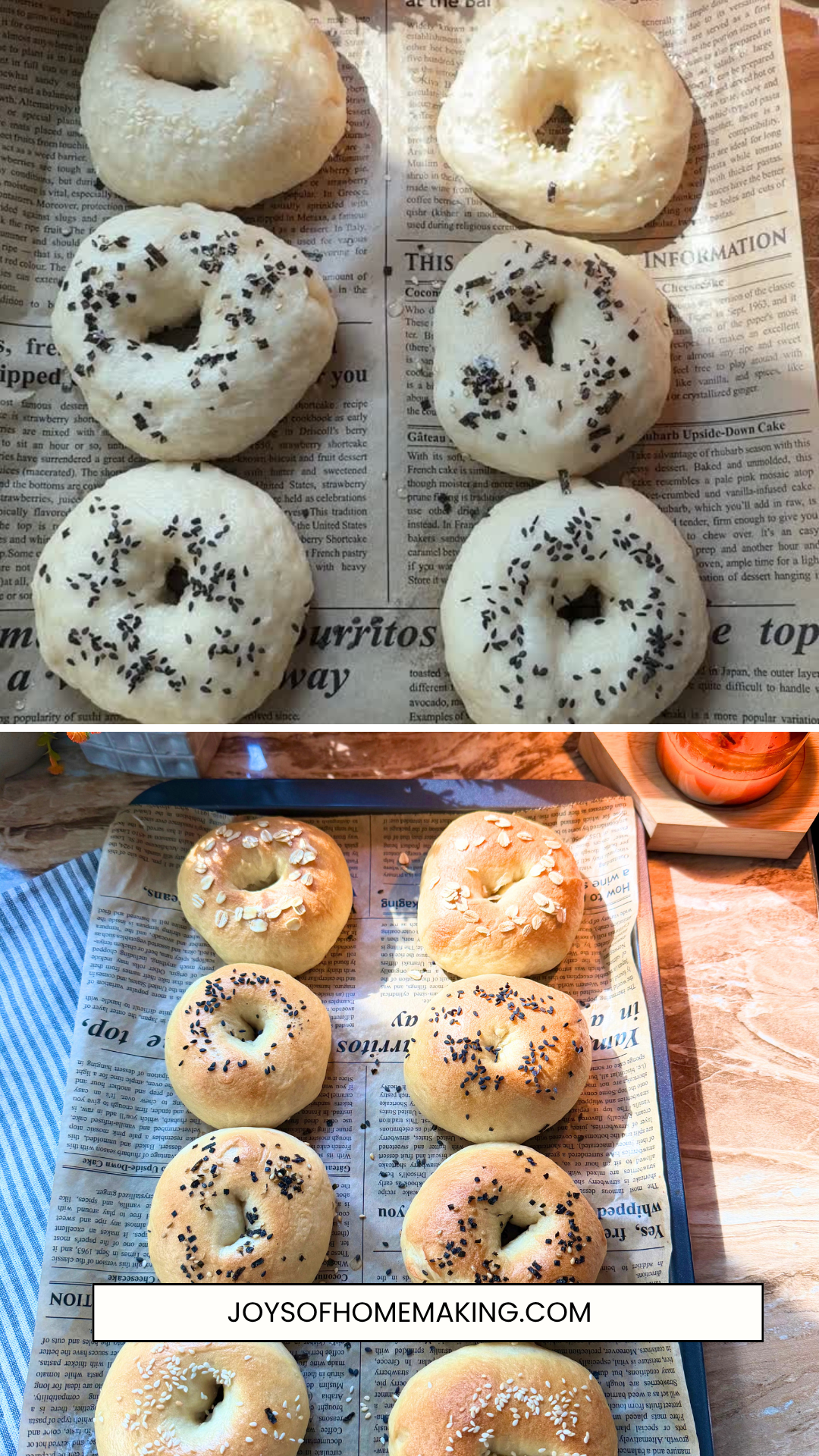 Step 6: Add the toppings.
Step 7: Bake the bagels.