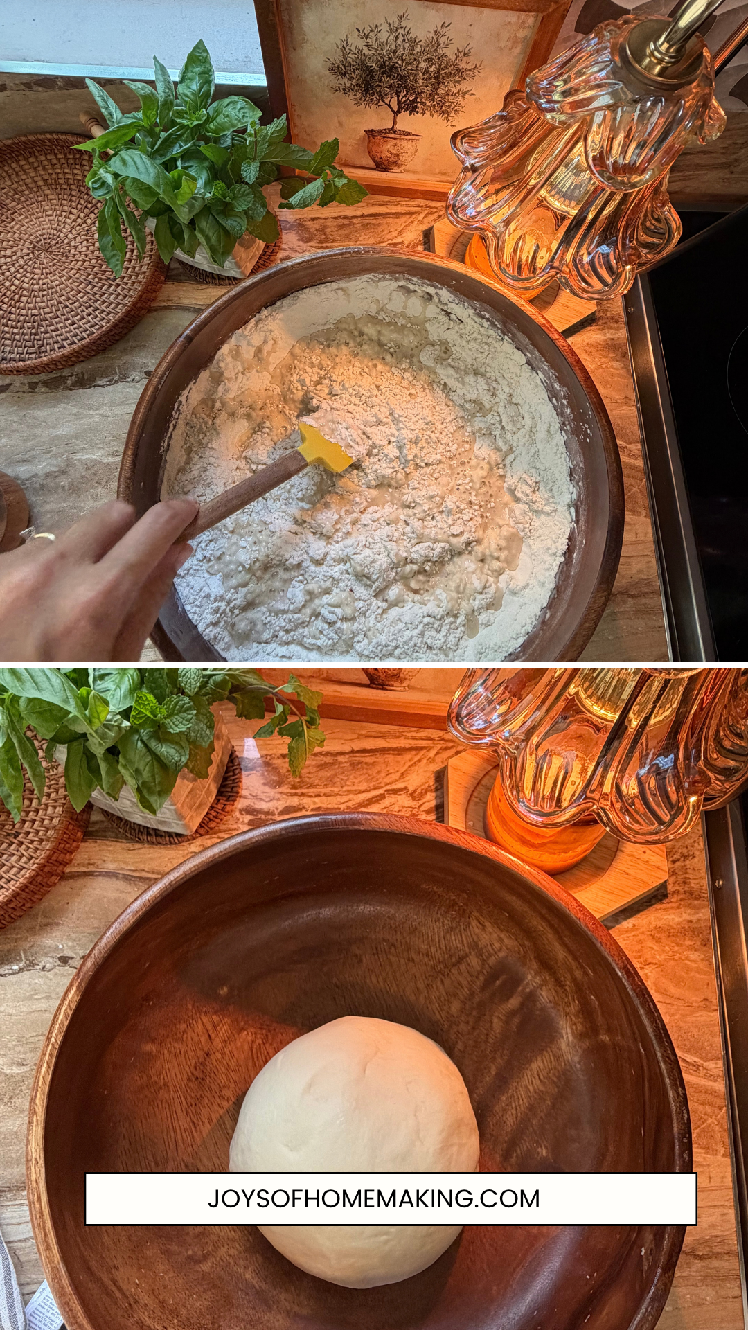 Step 2 on how to make pretzels: knead the dough